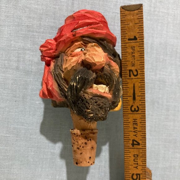Chris Hammack Shanghai Looie Pirate Carved Wood Bottle Stopper Spit-N'-Whittle - Picture 7 of 7